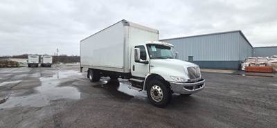 International MV607 Box Truck - 250HP, 6 Speed Automatic, Roll up Door
