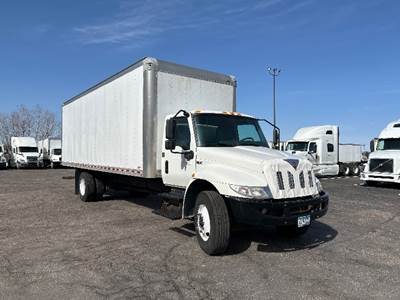 International MV607 Box Truck - 220HP, 7 Speed Automatic, Roll up Door