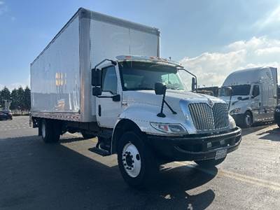 International MV607 Box Truck - 220HP, 7 Speed Automatic, Roll up Door