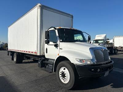 International MV607 Box Truck - 220HP, 7 Speed Automatic, Roll up Door