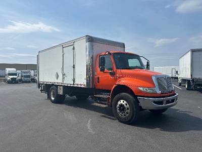 International MV607 Box Truck - 300HP, 6 Speed Automatic, Roll up Door