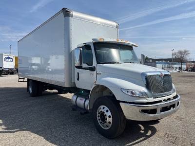 International MV607 Box Truck - 240HP, 6 Speed Automatic, Roll up Door