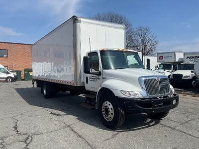 International MV607 Box Truck - 240HP, 7 Speed Automatic, Roll up Door
