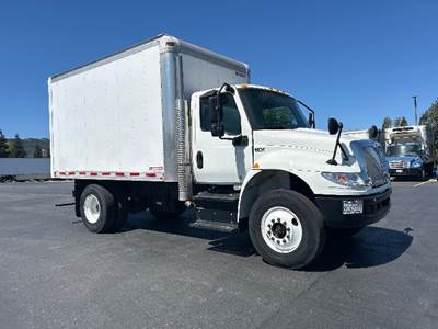 International MV607 Box Truck - 250HP, 6 Speed Automatic, Roll up Door