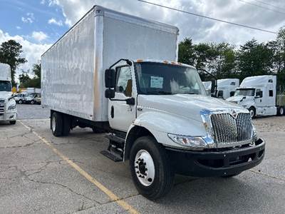 International MV607 Box Truck - 220HP, 7 Speed Automatic, Roll up Door