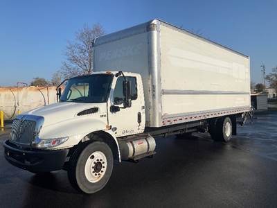 International MV607 Box Truck - 220HP, 6 Speed Automatic, Roll up Door