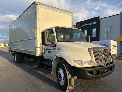 International MV607 Box Truck - 220HP, 6 Speed Automatic, Roll up Door