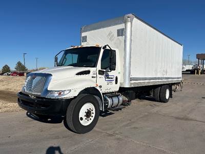 International MV607 Box Truck - 220HP, 7 Speed Automatic, Roll up Door
