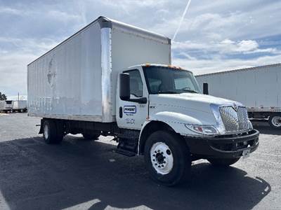 International MV607 Box Truck - 220HP, 6 Speed Automatic, Roll up Door