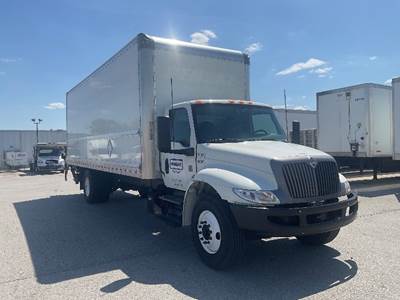 International MV607 Box Truck - 220HP, 6 Speed Automatic, Roll up Door