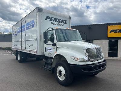 International MV607 Box Truck - 220HP, 7 Speed Automatic, Roll up Door