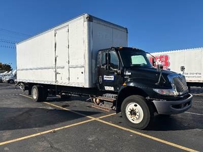 International MV607 Box Truck - 240HP, 7 Speed Automatic, Roll up Door