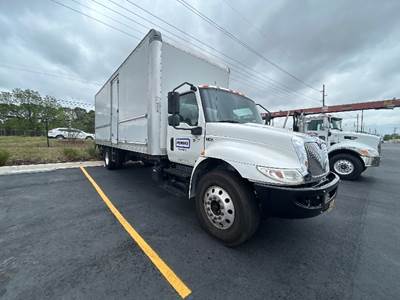 International MV607 Box Truck - 220HP, 7 Speed Automatic, Roll up Door
