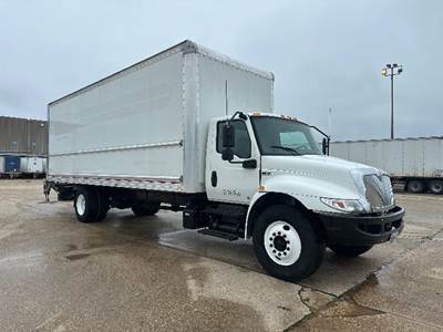 International MV607 Box Truck - 220HP, 6 Speed Automatic, Roll up Door