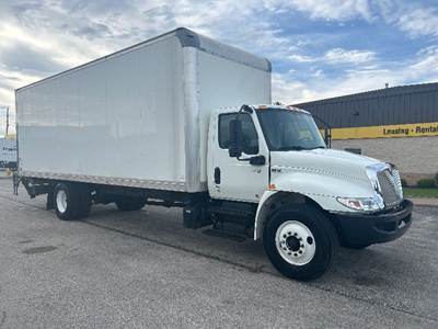 International MV607 Box Truck - 220HP, 7 Speed Automatic, Roll up Door