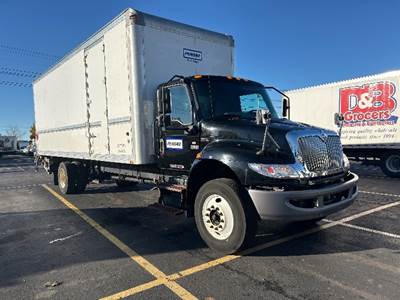 International MV607 Box Truck - 240HP, 7 Speed Automatic, Roll up Door