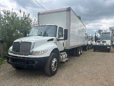 International MV607 Box Truck - 300HP, 6 Speed Automatic, Roll up Door