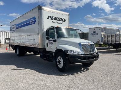 International MV607 Box Truck - 220HP, 6 Speed Automatic, Roll up Door