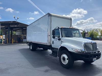 International MV607 Box Truck - 240HP, 6 Speed Automatic, Roll up Door