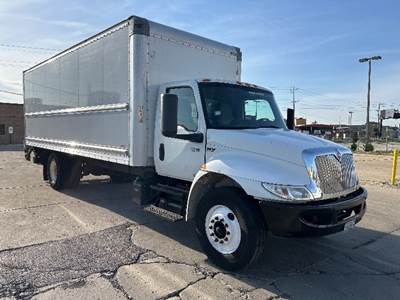 International MV607 Box Truck - 220HP, 6 Speed Automatic, Roll up Door