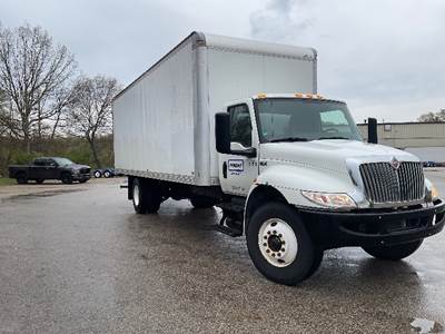 International MV607 Box Truck - 220HP, 6 Speed Automatic, Roll up Door