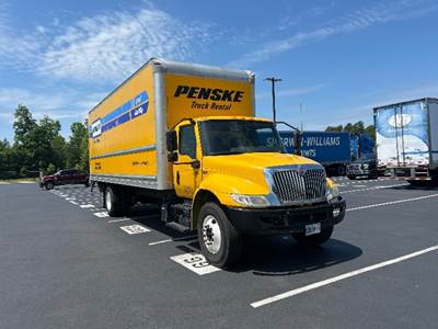 International MV607 Box Truck - 220HP, 7 Speed Automatic, Roll up Door