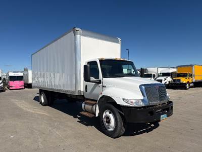 International MV607 Box Truck - 240HP, 6 Speed Automatic, Roll up Door
