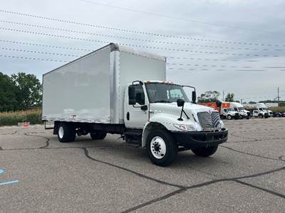 International MV607 Box Truck - 220HP, 7 Speed Automatic, Roll up Door