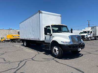 International MV607 Box Truck - 240HP, 7 Speed Automatic, Roll up Door