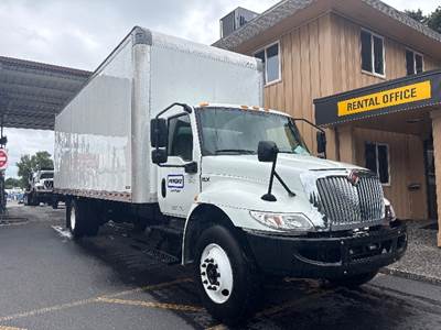 International MV607 Box Truck - 240HP, 7 Speed Automatic, Roll up Door