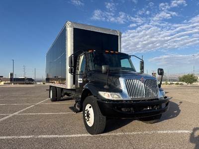 International MV607 Box Truck - 220HP, 6 Speed Automatic, Roll up Door