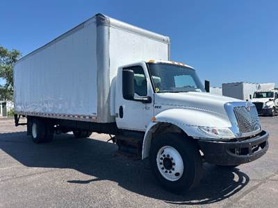 International MV607 Box Truck - 240HP, 6 Speed Automatic, Roll up Door