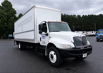 International MV607 Box Truck - 220HP, 6 Speed Automatic, Roll up Door