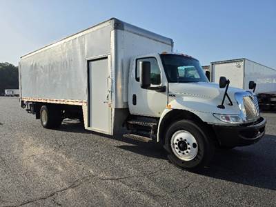 International MV607 Box Truck - 220HP, 7 Speed Automatic, Roll up Door
