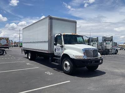 International MV607 Box Truck - 220HP, 6 Speed Automatic, Roll up Door
