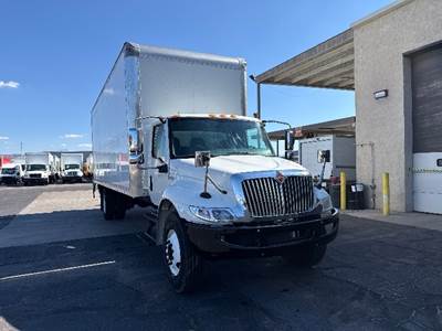 International MV607 Box Truck - 240HP, 7 Speed Automatic, Roll up Door