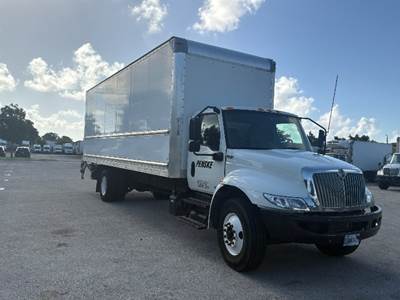 International MV607 Box Truck - 220HP, 6 Speed Automatic, Roll up Door