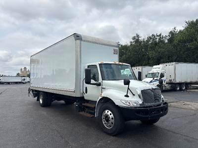 International MV607 Box Truck - 220HP, 6 Speed Automatic, Roll up Door
