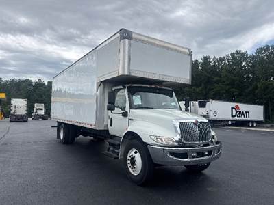 International MV607 Box Truck - 220HP, 6 Speed Automatic, Swing Door