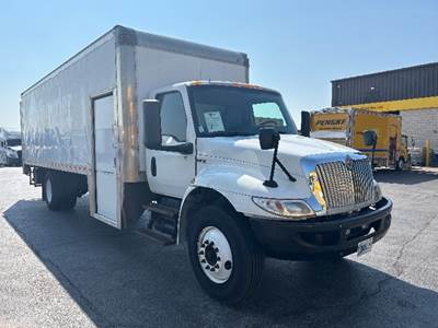 International MV607 Box Truck - 220HP, 7 Speed Automatic, Roll up Door