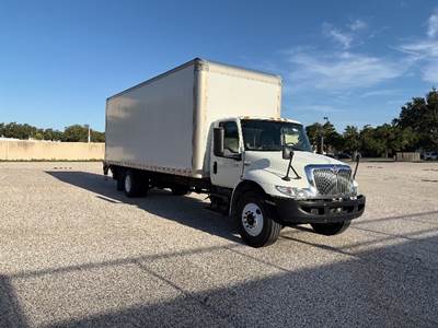 International MV607 Box Truck - 220HP, 6 Speed Automatic, Roll up Door