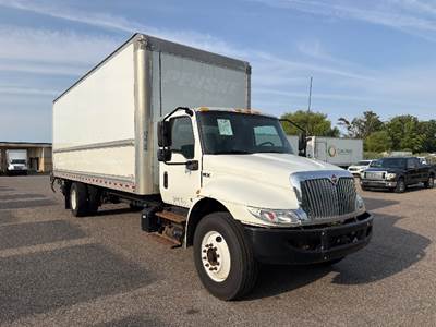International MV607 Box Truck - 220HP, 6 Speed Automatic, Roll up Door
