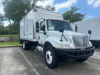International MV607 Box Truck - 240HP, 6 Speed Automatic, Roll up Door