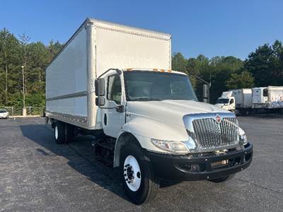 International MV607 Box Truck - 220HP, 7 Speed Automatic, Roll up Door