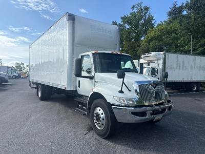 International MV607 Box Truck - 250HP, 6 Speed Automatic, Roll up Door