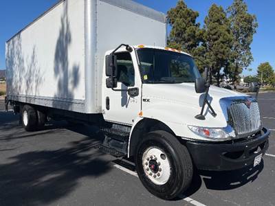 International MV607 Box Truck - 300HP, 6 Speed Automatic, Roll up Door