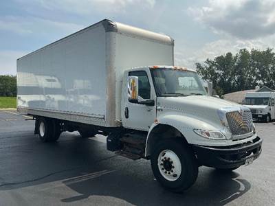 International MV607 Box Truck - 220HP, 6 Speed Automatic, Roll up Door