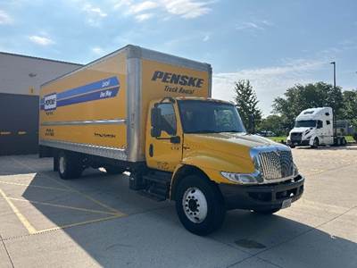 International MV607 Box Truck - 220HP, 6 Speed Automatic, Roll up Door