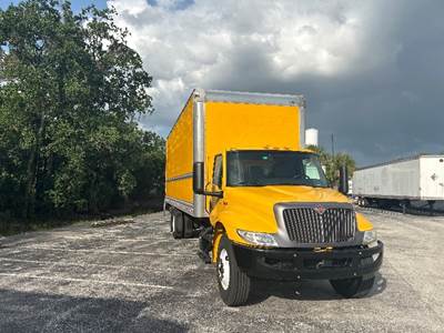International MV607 Box Truck - 220HP, 6 Speed Automatic, Roll up Door