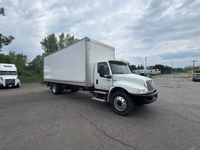 International MV607 Box Truck - 250HP, 6 Speed Automatic, Roll up Door
